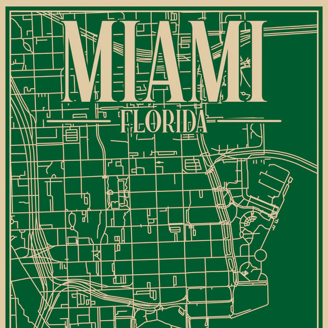 City Blueprint Wall Art