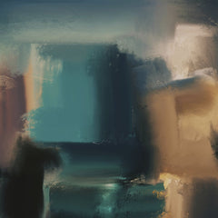 Steve Johnson - A vibrant abstract painting with dynamic color strokes and motion blur effect.