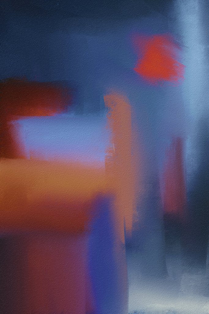 Steve Johnson - Colorful abstract design with gradient patterns in vivid hues of blue, red, and orange.