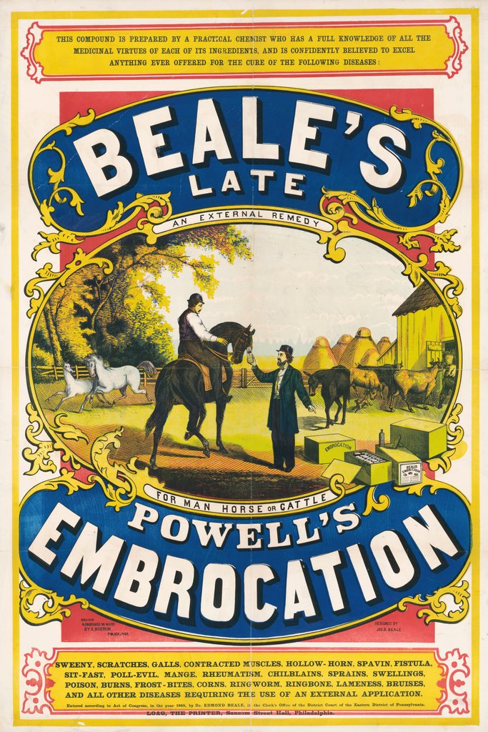 Jos. B. Beale - Beale’s late Powell’s embrocation (1868)