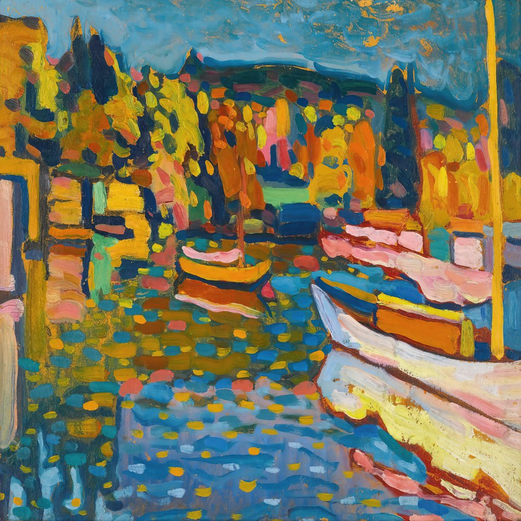 Wassily Kandinsky - Study For Autumn Landscape With Boats (1908)