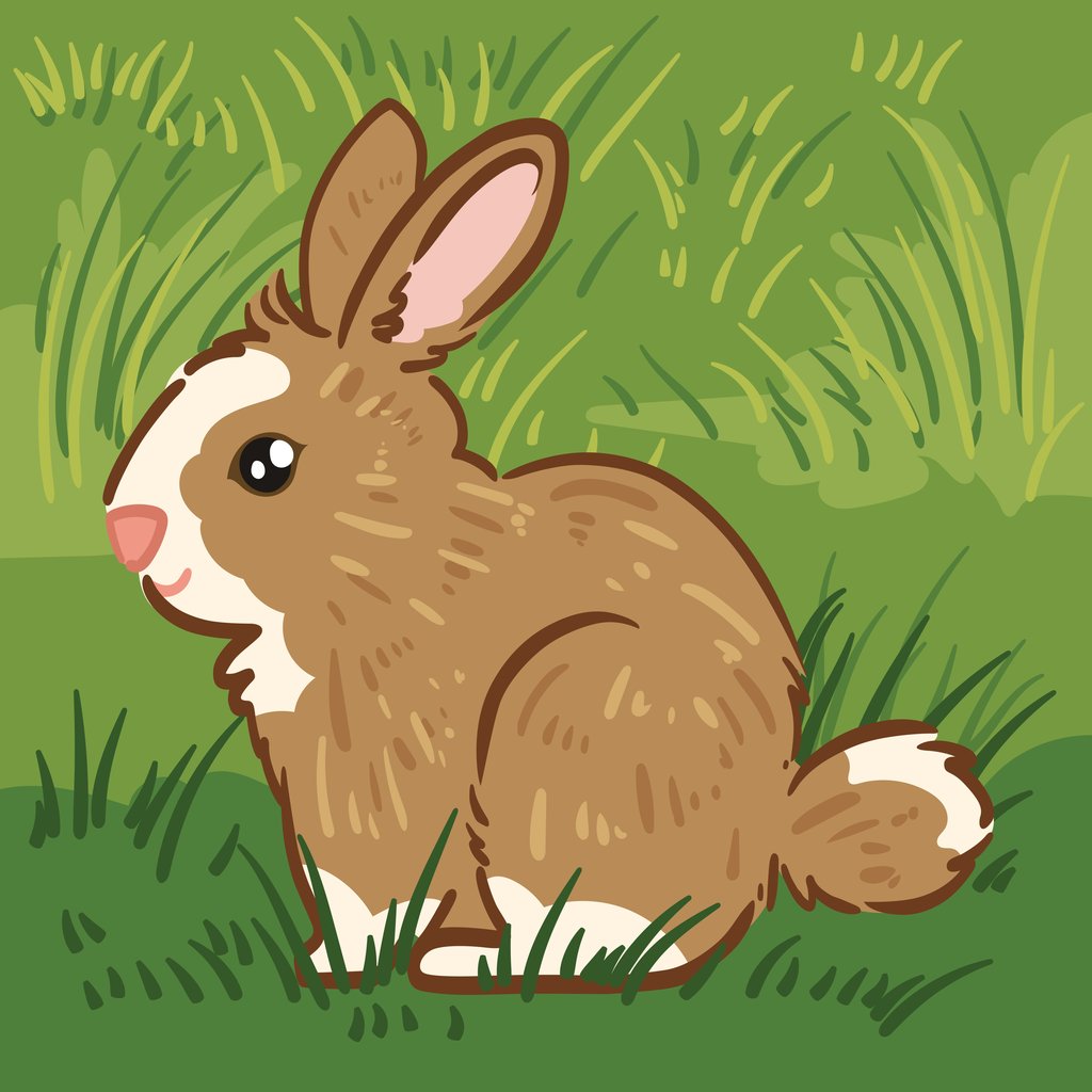 Adri Ansyah - A rabbit is sitting in the grass