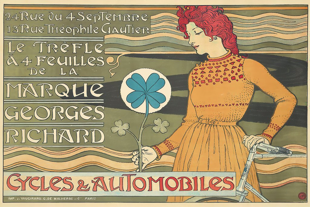 Eugène Grasset - Marque Georges Richard, Cycles & Automobiles (1899)