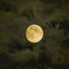 Tom Fisk - A striking full moon captured in a cloudy night sky, creating a dramatic and atmospheric scene.