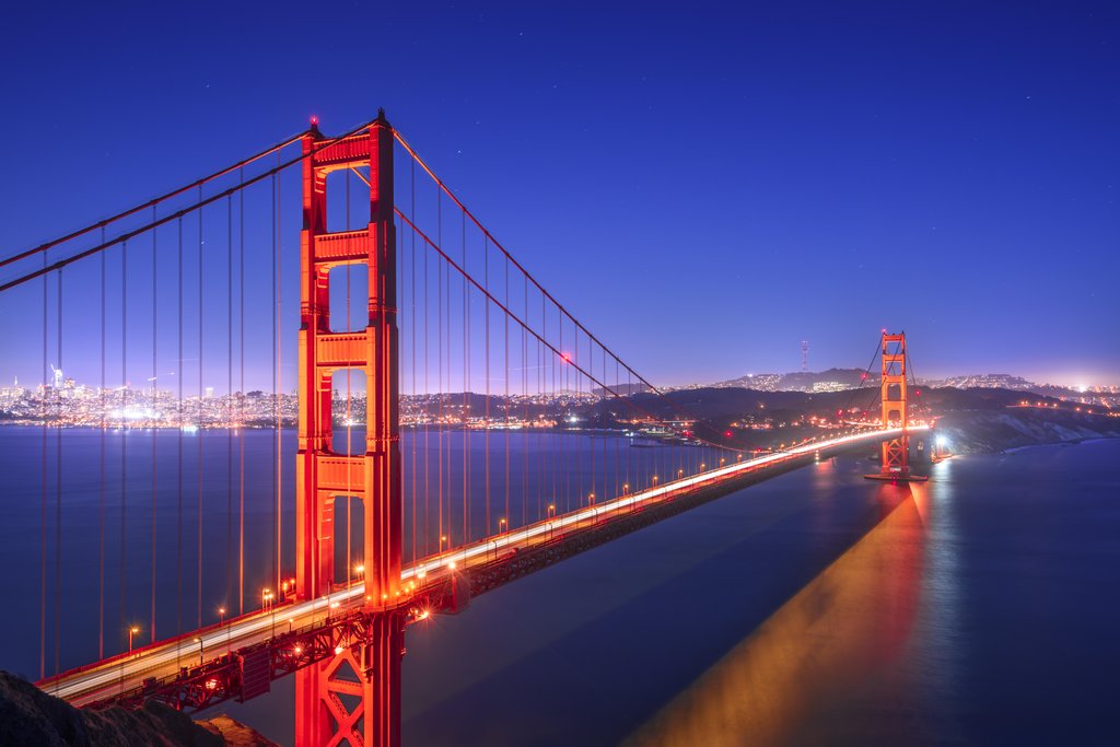Stock Photos - Golden Gate, San Francisco California at night
