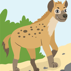 Zulfahmi Al Ridhawi - A cartoon of a hyena standing in the dirt