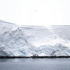 Hugo Sykes - A stunning landscape of a massive glacier meeting the ocean, capturing the beauty of the polar regions.