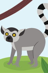 Zulfahmi Al Ridhawi - A lemur standing in the grass next to a tree