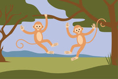 Silverfork Studio - A couple of monkeys hanging from a tree