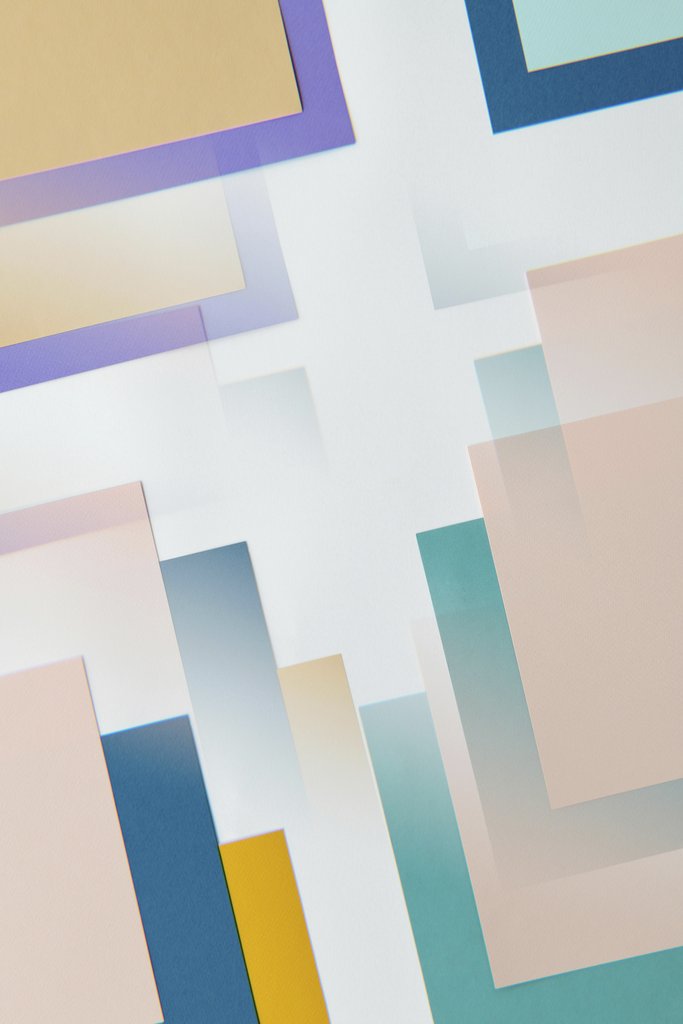 Edward Jenner - Vibrant abstract art featuring overlapping colorful geometric shapes on a vertical layout.