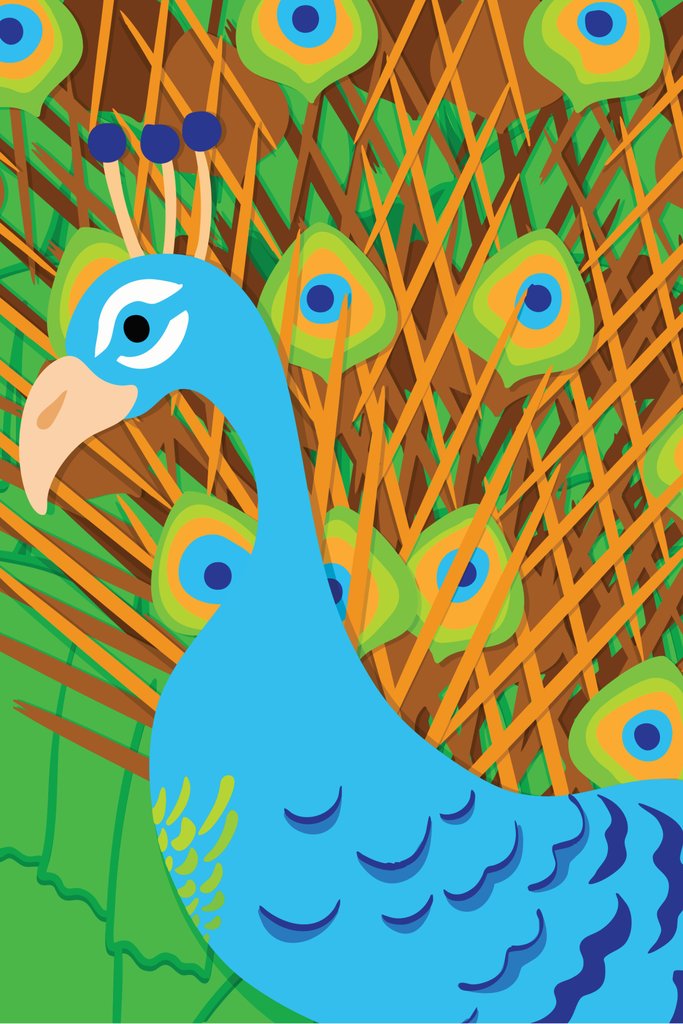 Viyanca - A blue bird with green feathers on a green background