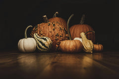 Tim Mossholder - A warm, rustic showcase of pumpkins and gourds perfect for fall and Halloween themes.
