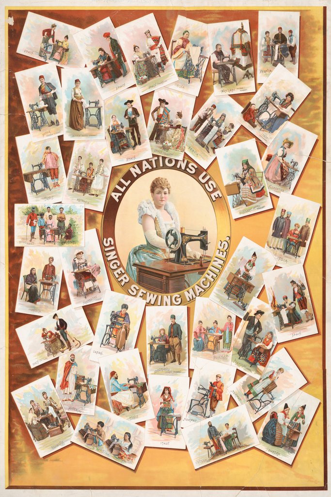 J.Ottmann Lith. Co. - All nations use Singer sewing machines (1892)