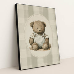 Teddy in Overalls by Anna Stone - Black Frame Stretchiez