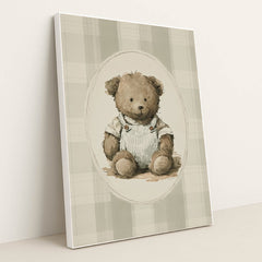 Teddy in Overalls by Anna Stone - White Frame Stretchiez