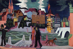 Ernst Ludwig Kirchner - View of Basel and the Rhine (1927–28)
