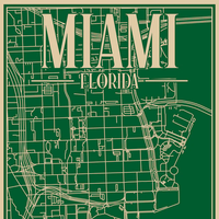 City Blueprint Wall Art