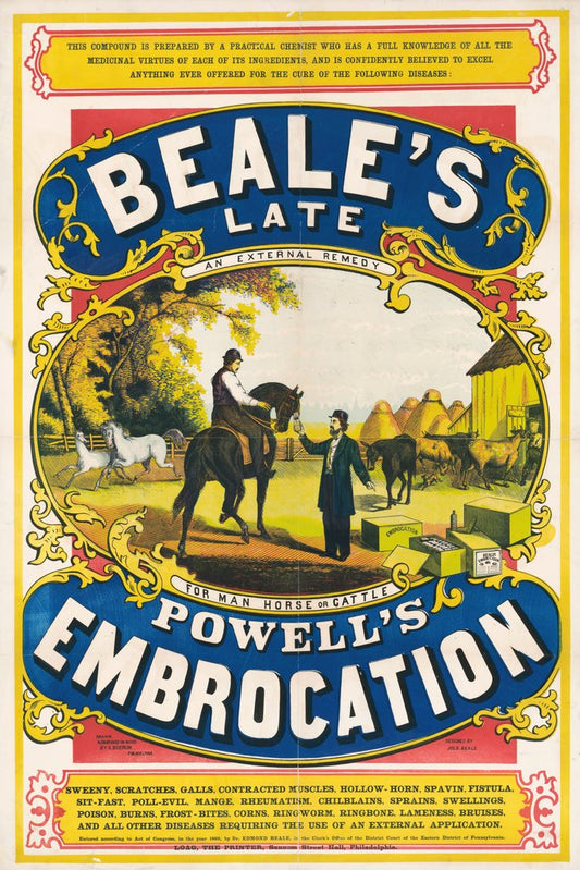 Jos. B. Beale - Beale’s late Powell’s embrocation (1868)