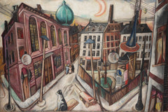 Max Beckmann - The Synagogue in Frankfurt am Main (1919)