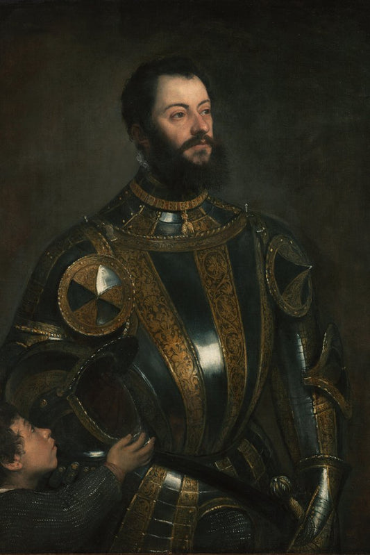Titian - Portrait of Alfonso d’Avalos, Marchese del Vasto, in Armor with a Page (1533)