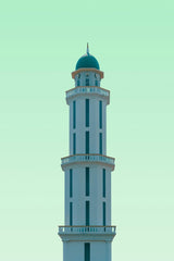 Mohammed Alim - A tall white tower with a green top