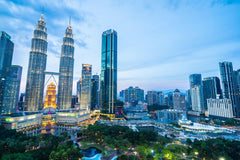 Stock Photos - Beautiful architecture building exterior city in kuala lumpur skyline at night