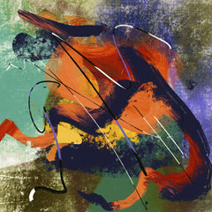 Steve Johnson - Dynamic abstract art with vibrant colors and bold strokes on canvas.