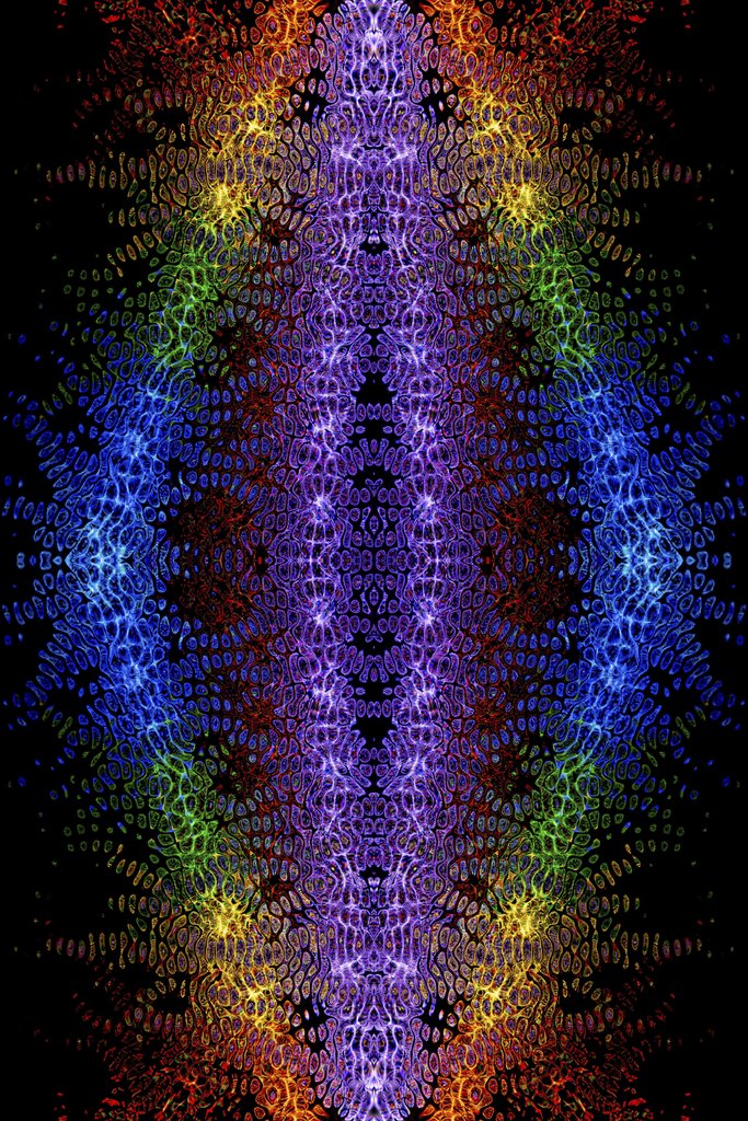 Merlin Lightpainting - Colorful geometric abstract artwork with glowing patterns and textures.