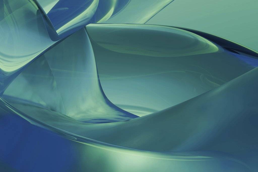 Steve Johnson - Abstract fluid shapes in blue-green tones create a dynamic and smooth texture, ideal for modern design.