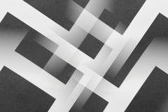 Edward Jenner - Minimalist abstract geometric pattern in black and white with layered designs.