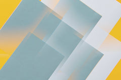 Edward Jenner - Creative abstract geometric design with overlapping teal and yellow rectangles.