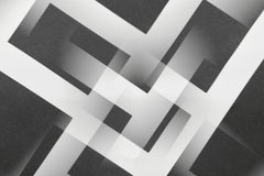 Edward Jenner - Minimalist abstract pattern with overlapping geometric shapes in black and white.