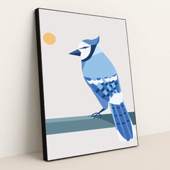 Blue Bird on a Branch by Summerizze - Black Frame Stretchiez