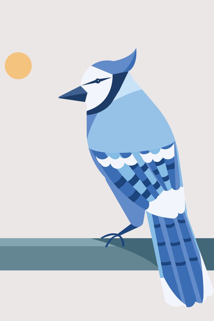 Blue Bird on a Branch by Summerizze