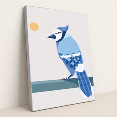 Blue Bird on a Branch by Summerizze - Silver Frame Stretchiez