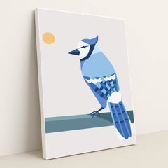 Blue Bird on a Branch by Summerizze - White Frame Stretchiez