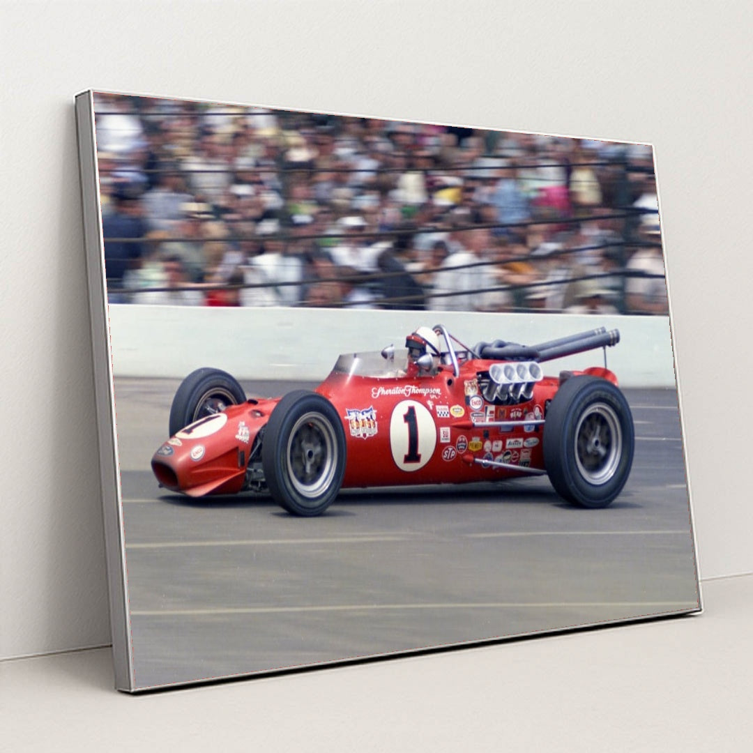 A.J. Foyt IndyCar — Legendary No. 1 Racing Machine by IndyCar Historical Archive - Silver Frame Stretchiez