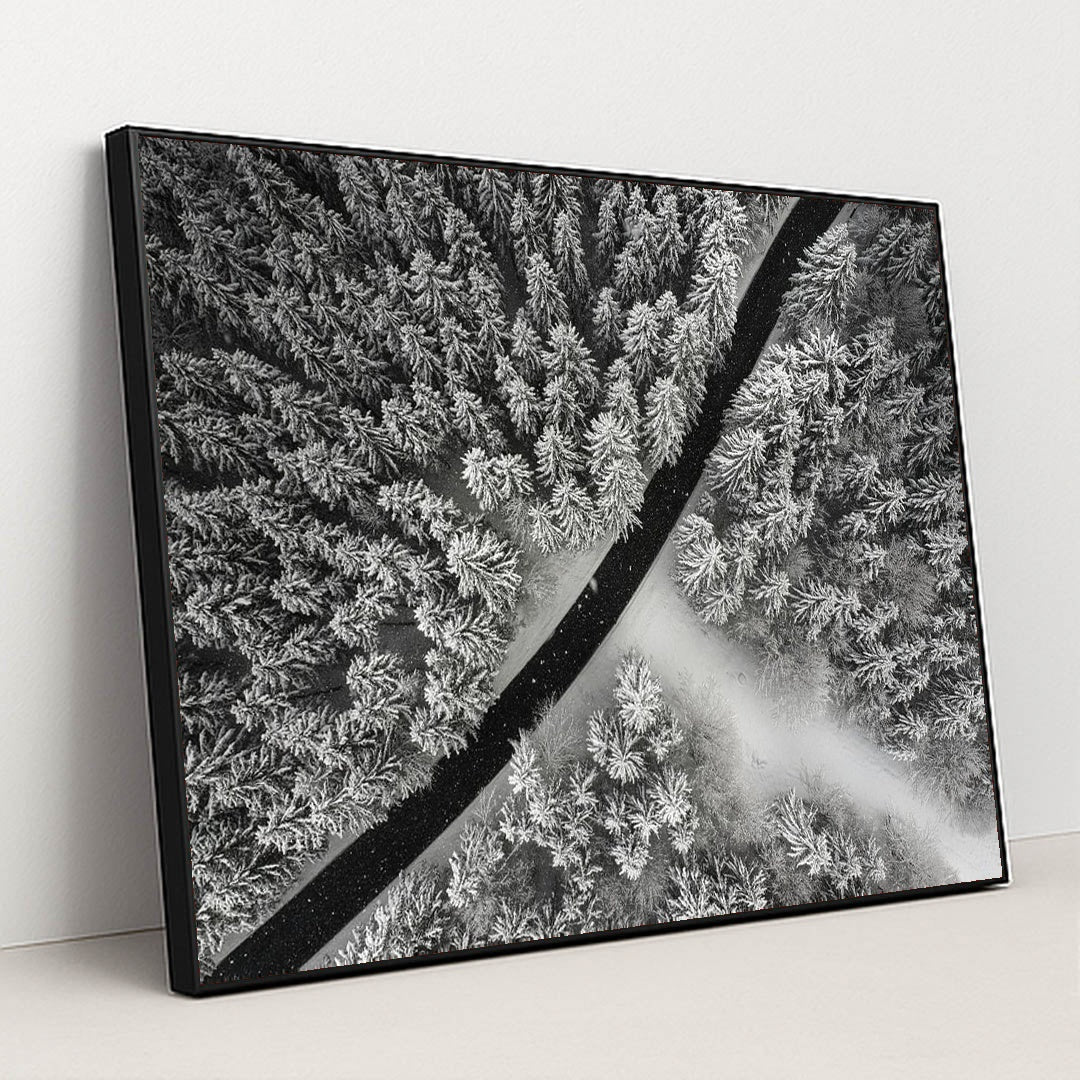 A Line Drawn in Winter by Michael Hacker - Black Frame Stretchiez