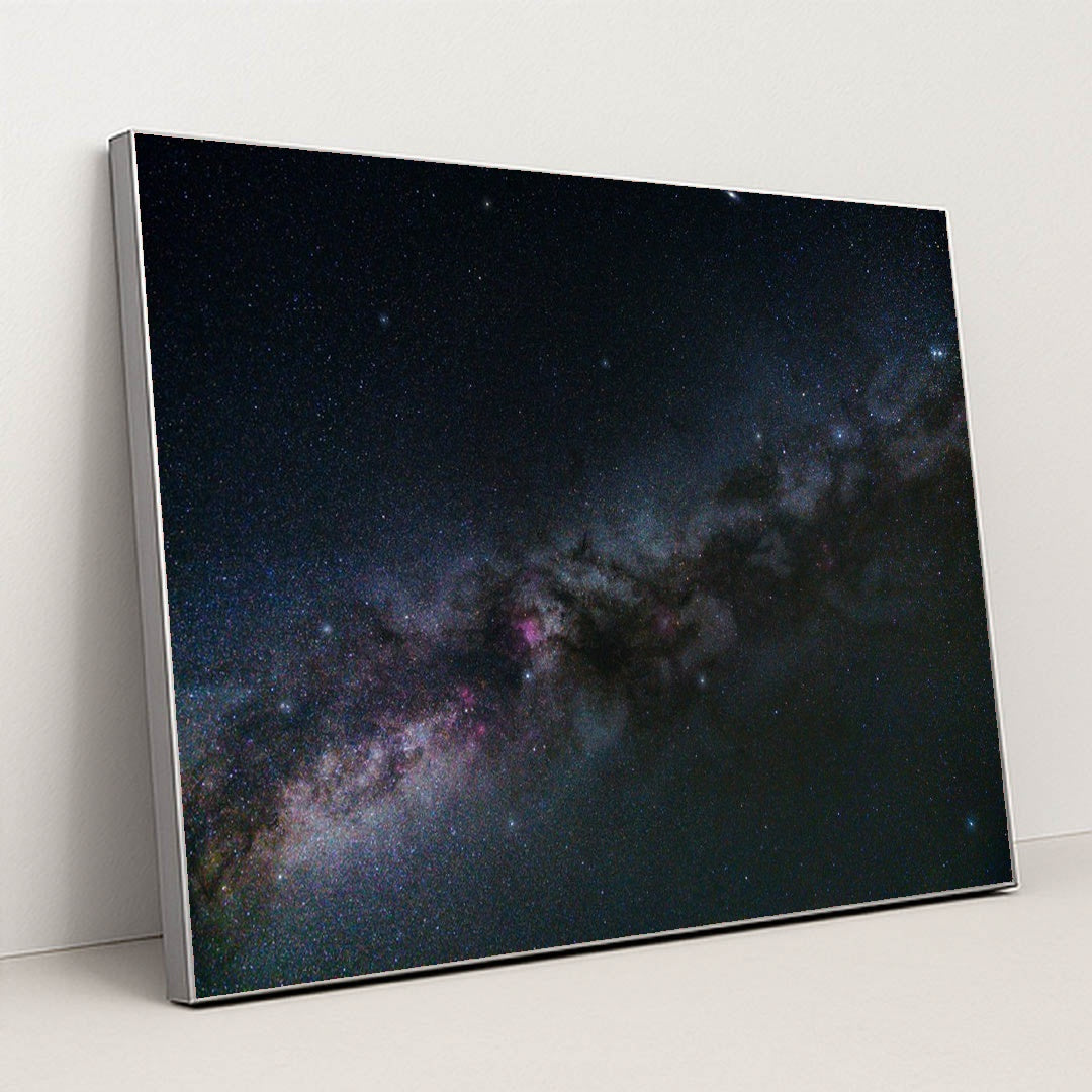A night sky filled with lots of stars by Tiago Ferreira - Silver Frame Stretchiez