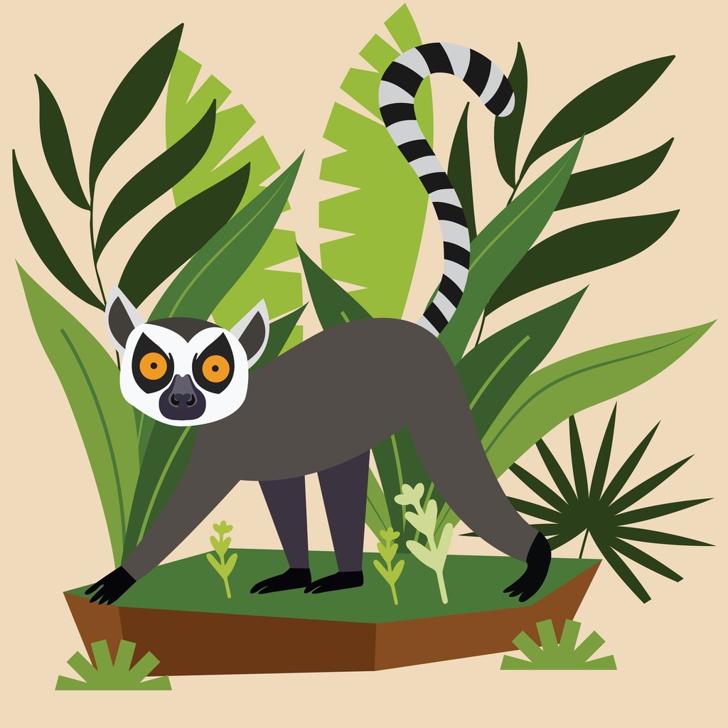 Lemur in the Jungle by Swati B