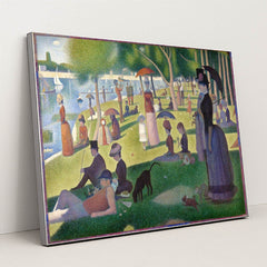 A Sunday Afternoon on the Island of La Grande Jatte by Georges Seurat - Silver Frame Stretchiez