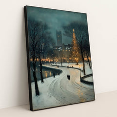 A Walk on Christmas Eve by James Green - Black Frame Stretchiez