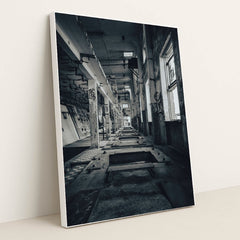 Abandoned Industrial Space by Raul Ling - White Frame Stretchiez