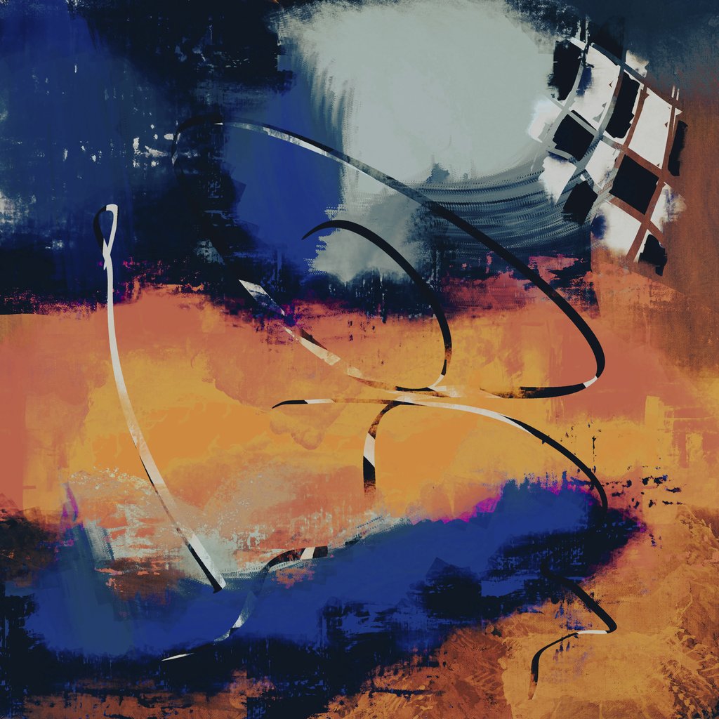 Steve Johnson - Vibrant abstract artwork featuring dynamic swirls and bold color contrasts.
