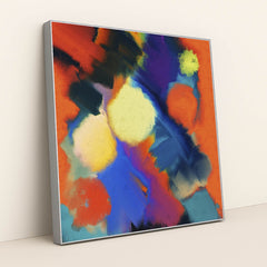 Color Burst With Bold Strokes by Steve Johnson - Silver Frame Stretchiez