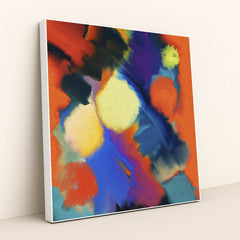 Color Burst With Bold Strokes by Steve Johnson - White Frame Stretchiez
