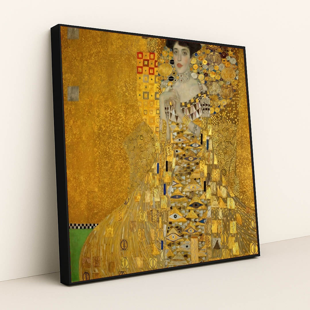Portrait of Adele Bloch-Bauer I (1907) by Gustav Klimt - Black Frame Stretchiez