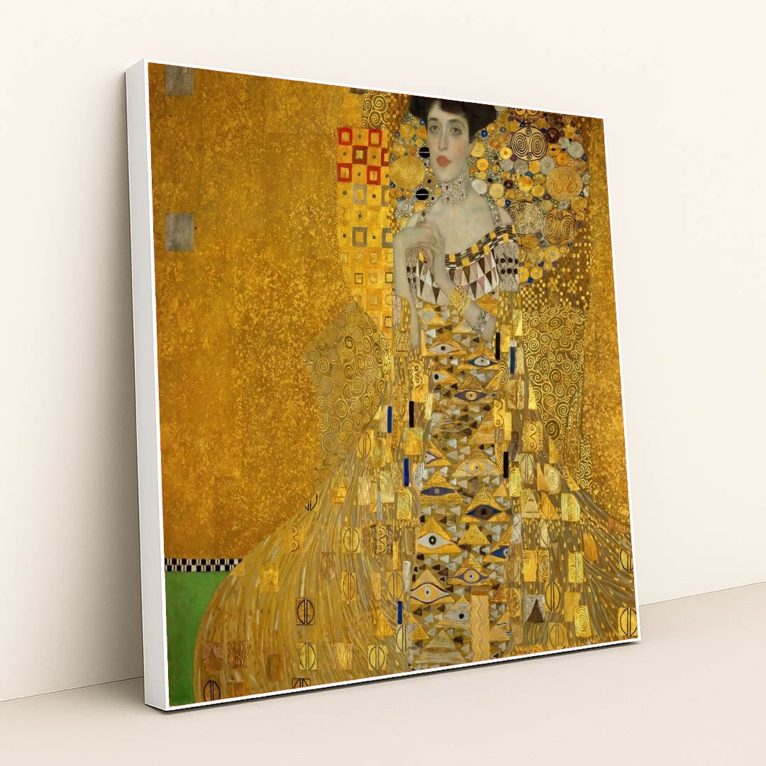 Portrait of Adele Bloch-Bauer I (1907) by Gustav Klimt - White Frame Stretchiez