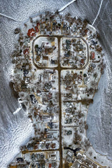 Tom Fisk - Frozen suburban area of Albert Lea, MN captured from above in winter