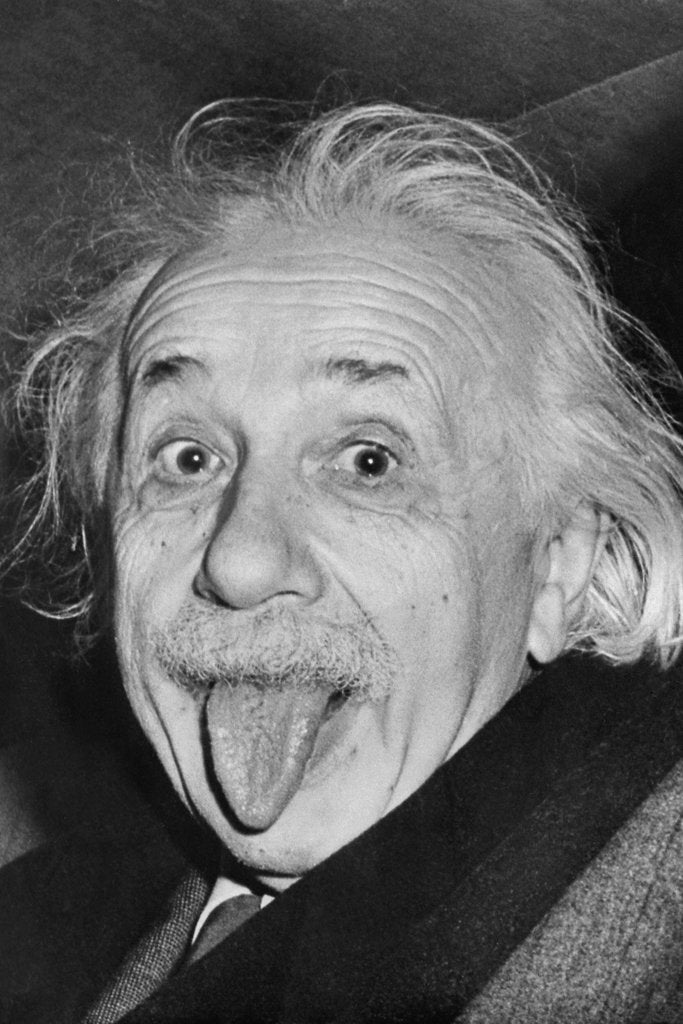 Albert Einstein sticks his tongue by Arthur Sasse